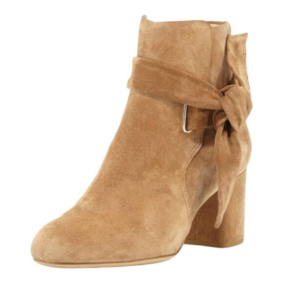 Rag & Bone Suede Block Heel Dahlia Ankle Tie Bootie 39 1/2 /9.5 (runs small) - Picture 1 of 8